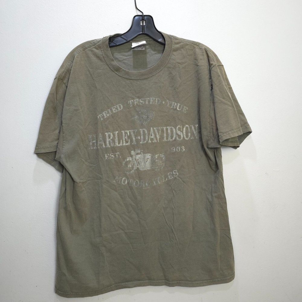 Harley Davidson Shirt Mens Large Green Bruce Rossmeyer's‎ Ft. Lauderdale Eagle L